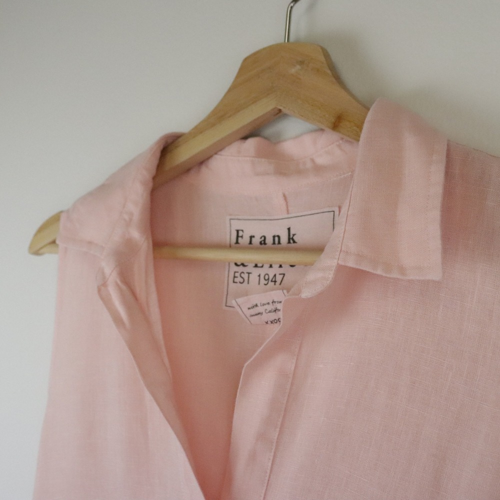Frank & Eileen Daphne Linen Shirt Dress Peach Pink Small - Picture 6 of 10
